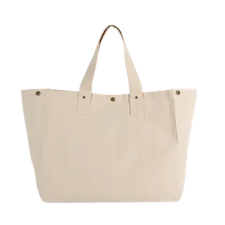 Kimood Shopper van verwassen katoen in Natural, voorkant