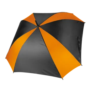 Kimood Square umbrella in Black / Orange, voorkant