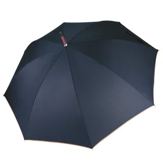 Kimood Auto open wooden umbrella in Navy / Beige, voorkant
