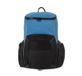 Kimood Gerecycleerde en sportrugzak met vak voor spulletjes in Light royal blue / Black, voorkant