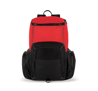 Kimood Gerecycleerde en sportrugzak met vak voor spulletjes in Red / Black, voorkant