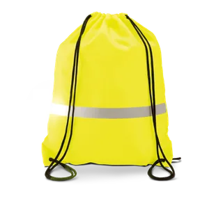 Kimood Drawstring backpack in Fluorescent Yellow, voorkant