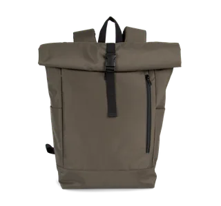 Kimood Casual rugzak Roll-Top in Dark Khaki, voorkant