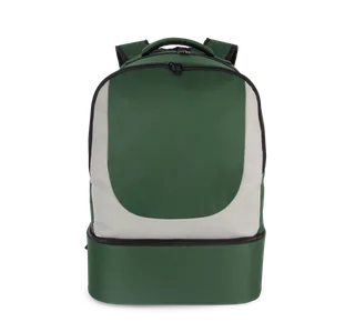 Kimood Sports bag with semirigid bottom in Forest Green / Light Grey, voorkant