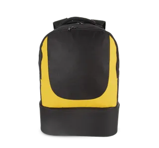Kimood Sports bag with semirigid bottom in Black / Yellow, voorkant