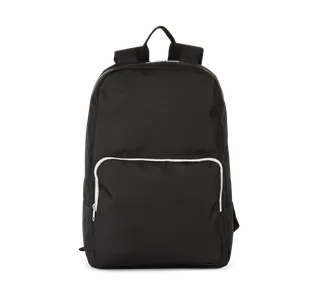 Kimood Backpack with contrasting zip fastenings in Black / Light Grey, voorkant