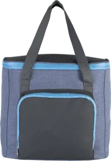 Kimood Cool bag with zipped pocket in Light Blue Heather / Dark Grey, voorkant