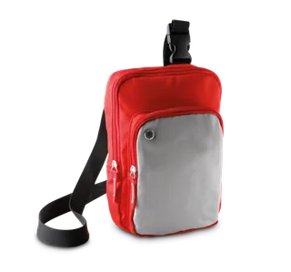 Kimood Schoudertasje in Red / Light Grey, voorkant