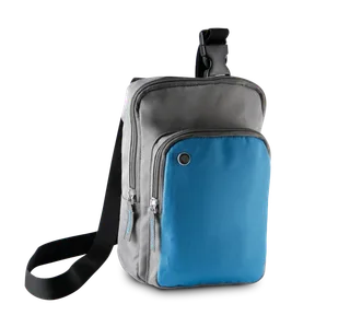 Kimood Schoudertasje in Slate Grey / Aqua Blue, voorkant