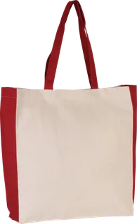 Kimood Tweekleurige shopper in Natural / Red, voorkant