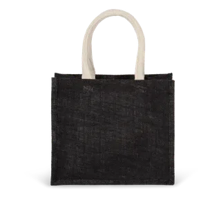Kimood Shopper van jutecanvas - middelgroot model in Black, voorkant