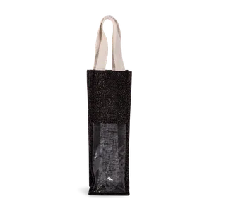 Kimood Flessentas van jute in Black / Silver, voorkant
