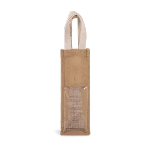 Kimood Flessentas van jute in Natural / Gold, voorkant
