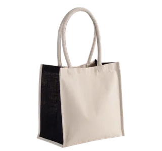 Kimood Shopper van katoen/jute - 17 L in Natural / Black, voorkant