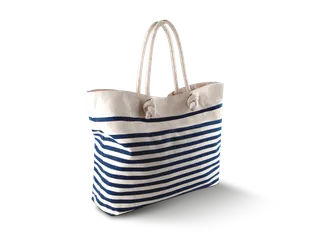 Kimood Strandtas in Natural / Navy, voorkant