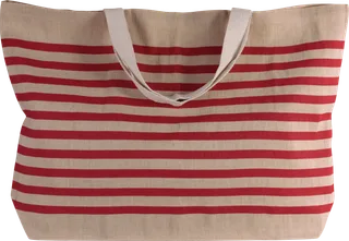 Kimood Grote strandtas van jute/katoen in Natural / Red, voorkant