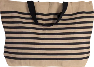 Kimood Grote strandtas van jute/katoen in Natural / Navy, voorkant