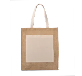 Kimood Jute shopper bag in Natural / Gold, voorkant
