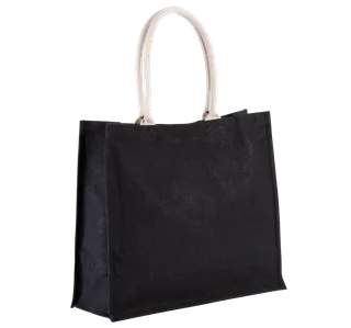 Kimood Jute beach bag in Black, voorkant