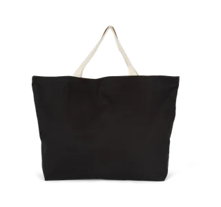 Kimood XXL shopper in Black / Natural, voorkant