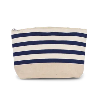 Kimood Etui met marineprint voor accessoires in Natural / Navy, voorkant