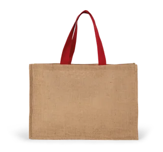 Kimood XL shopper in Natural / Cherry Red, voorkant