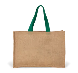 Kimood XL shopper in Natural / Kelly Green, voorkant