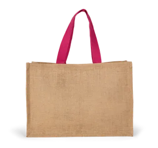 Kimood XL shopper in Natural / Fuchsia, voorkant