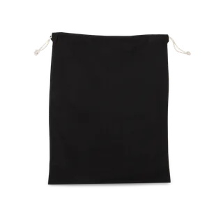 Kimood Cotton bag with drawcord closure in Black, voorkant