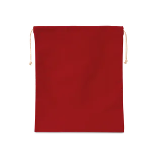 Kimood Cotton bag with drawcord closure in Cherry Red, voorkant