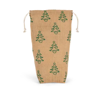 Kimood Fleshouder met kerstmotieven in Natural / Dark Green, voorkant