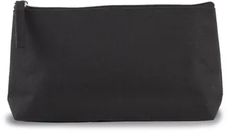 Kimood Cotton canvas toiletry bag in Black, voorkant