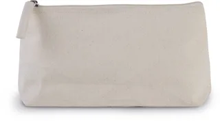 Kimood Cotton canvas toiletry bag in Natural, voorkant
