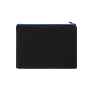 Kimood Etui van canvaskatoen - groot model in Black / Royal Blue, voorkant