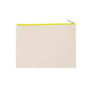 Kimood Etui van canvaskatoen - groot model in Natural / Fluorescent Yellow, voorkant