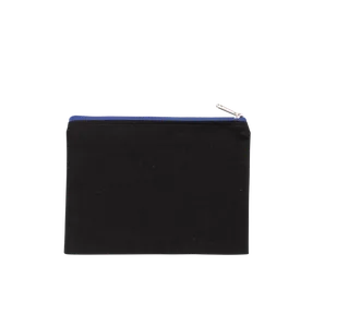 Kimood Etui van canvaskatoen - middelgroot model in Black / Royal Blue, voorkant