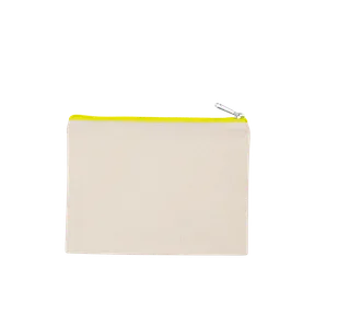 Kimood Etui van canvaskatoen - middelgroot model in Natural / Fluorescent Yellow, voorkant