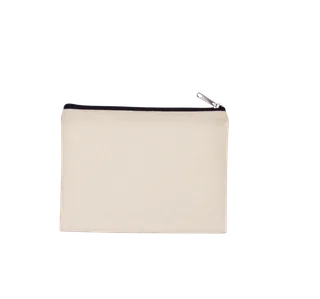 Kimood Etui van canvaskatoen - middelgroot model in Natural / Black, voorkant