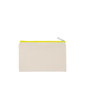 Kimood Etui van canvaskatoen - klein model in Natural / Fluorescent Yellow, voorkant