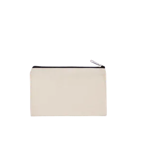 Kimood Etui van canvaskatoen - klein model in Natural / Black, voorkant