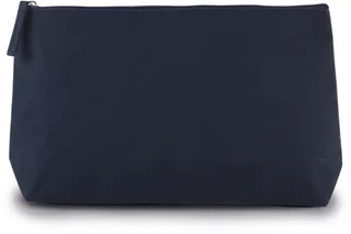 Kimood Cotton canvas toiletry bag in Midnight Blue, voorkant