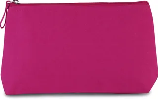 Kimood Cotton canvas toiletry bag in Fuchsia, voorkant