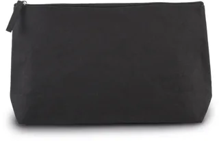 Kimood Cotton canvas toiletry bag in Black, voorkant