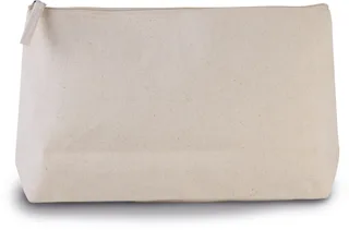 Kimood Cotton canvas toiletry bag in Natural, voorkant