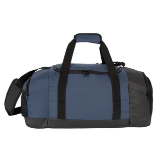 Kimood Gerecycleerde sporttas met dubbel zijvak in Deep Blue / Black, voorkant