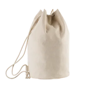 Kimood Cotton sailor-style bag with drawstring in Natural, voorkant