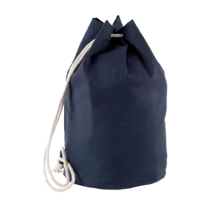 Kimood Cotton sailor-style bag with drawstring in Navy, voorkant