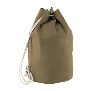 Kimood Cotton sailor-style bag with drawstring in Vintage Khaki, voorkant