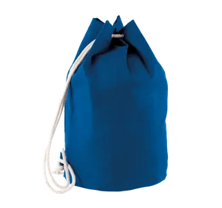 Kimood Cotton sailor-style bag with drawstring in Royal Blue, voorkant