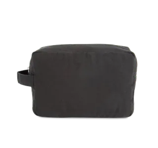 Kimood Toilettas van biologisch katoen. in Washed Black, voorkant
